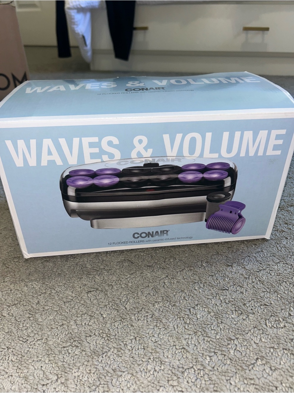 Conair Waves & Volume 12 Flocked Rollers - Purple/Black